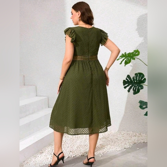 Elegant Olive Green Dress - Picture 2 of 3
